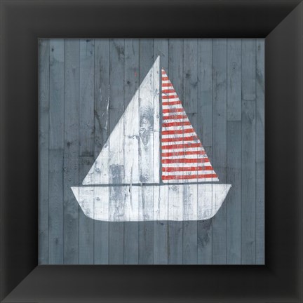 Framed Nautical Plank I Print