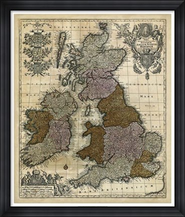 Framed Map of England, Scotland &amp; Ireland Print