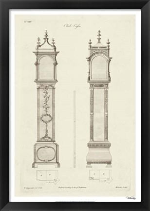 Framed Chippendale Clock Cases I Print
