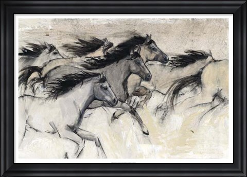 Framed Horses in Motion I Print