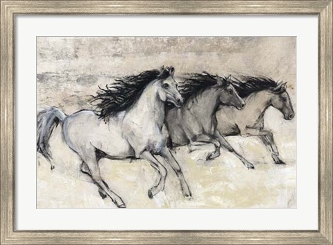Framed Horses in Motion II Print