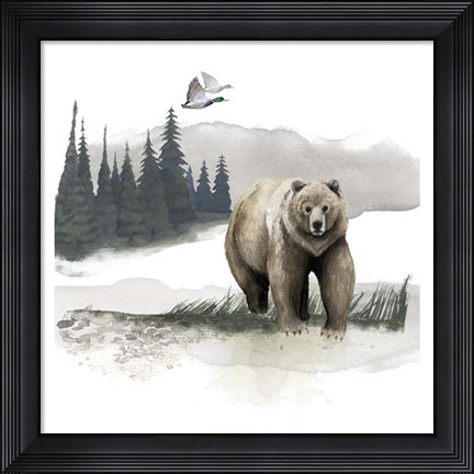 Framed Lodge Landscape I Print