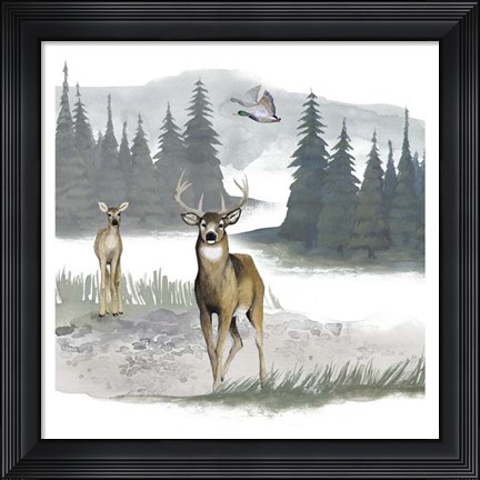 Framed Lodge Landscape II Print