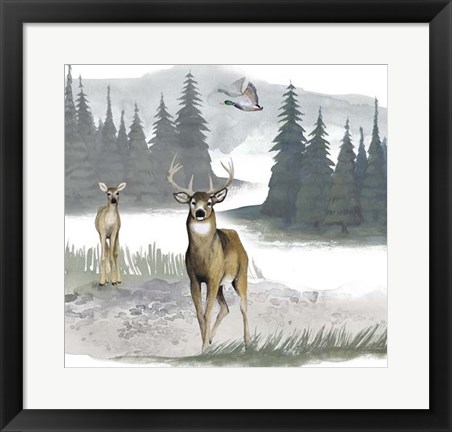 Framed Lodge Landscape II Print