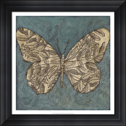 Framed Collage Butterfly I Print
