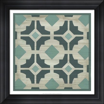 Framed Verdigris Garden Tile III Print