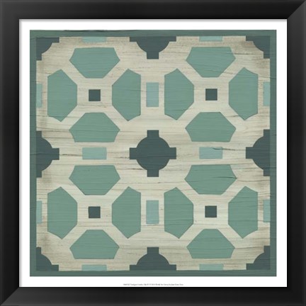 Framed Verdigris Garden Tile IV Print