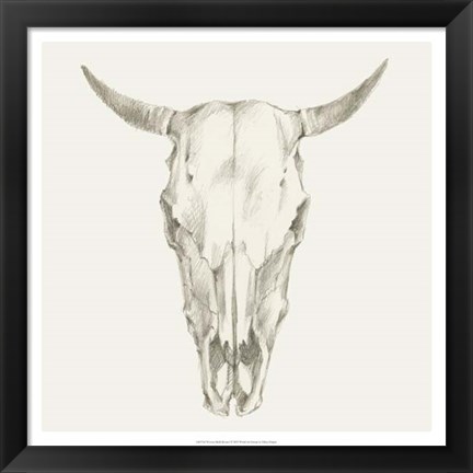 Framed Western Skull Mount I Print