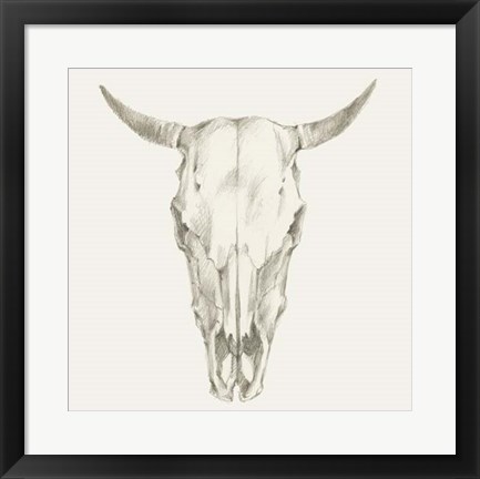 Framed Western Skull Mount I Print