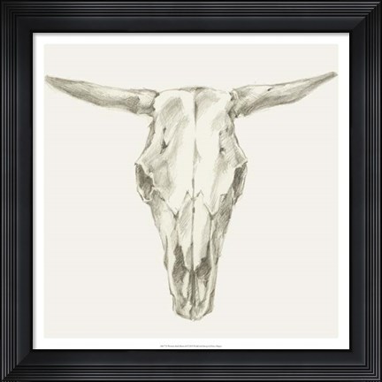 Framed Western Skull Mount II Print