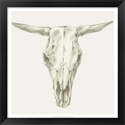 Framed Western Skull Mount II Print