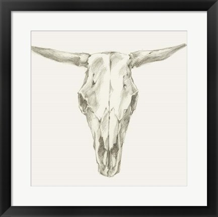 Framed Western Skull Mount II Print