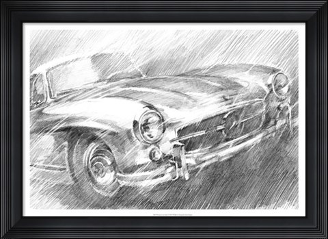 Framed Sports Car Study I Print