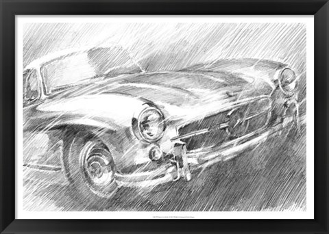 Framed Sports Car Study I Print