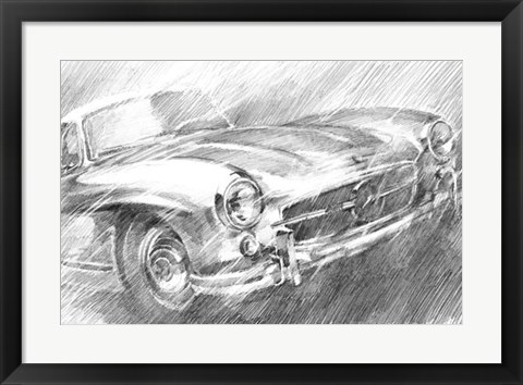 Framed Sports Car Study I Print