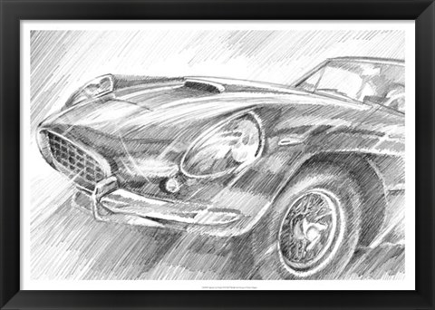 Framed Sports Car Study II Print