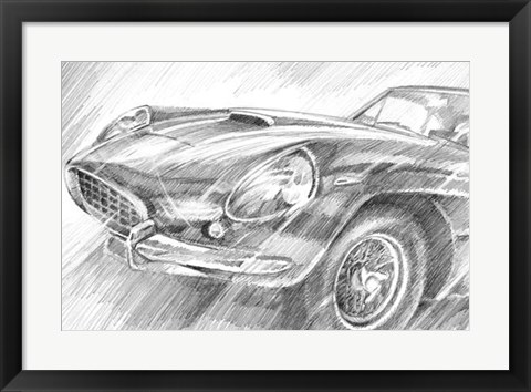 Framed Sports Car Study II Print