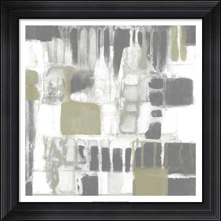 Framed Neutral Quadrants I Print