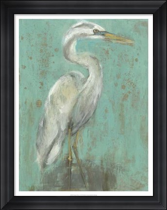Framed Seaspray Heron I Print