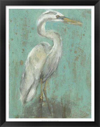 Framed Seaspray Heron I Print