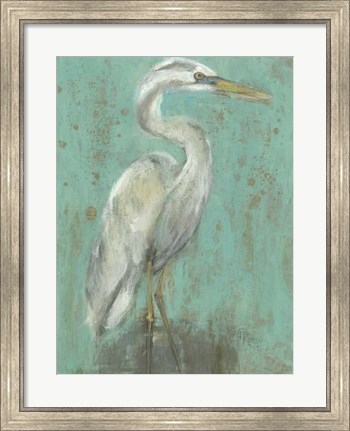 Framed Seaspray Heron I Print