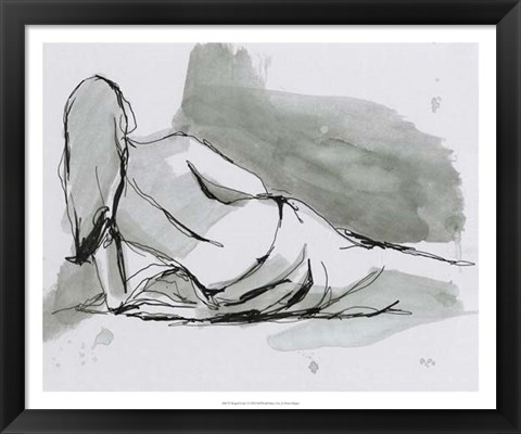 Framed Draped Nude I Print