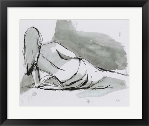 Framed Draped Nude I Print