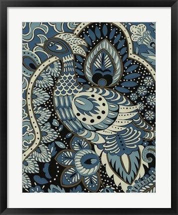 Framed Indigo Peacock II Print