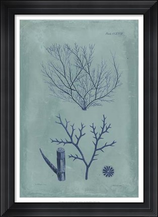 Framed Indigo &amp; Azure Seaweed VII Print