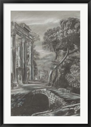 Framed Classical Landscape Triptych I Print