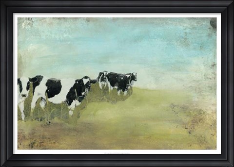 Framed Country Drive Cows II Print
