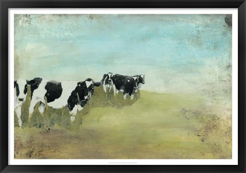 Framed Country Drive Cows II Print