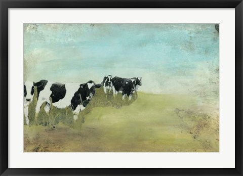 Framed Country Drive Cows II Print