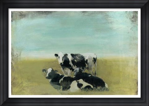 Framed Country Drive Cows III Print