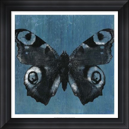 Framed Chambray Butterflies I Print