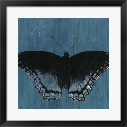 Framed Chambray Butterflies II Print