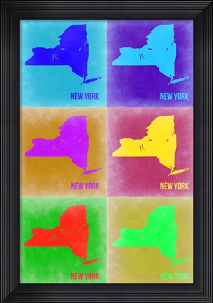 Framed New York Pop Art Map 2 Print