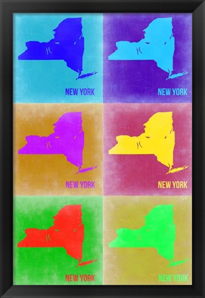 Framed New York Pop Art Map 2 Print