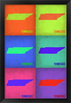 Framed Tennesse Pop Art Map 1 Print