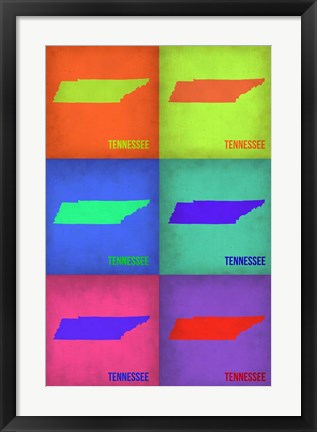 Framed Tennesse Pop Art Map 1 Print
