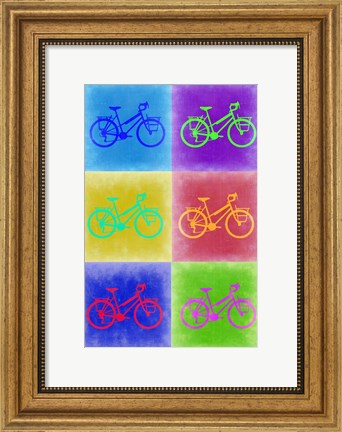 Framed Vintage Bicycle Pop Art 2 Print