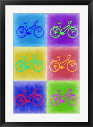 Framed Vintage Bicycle Pop Art 2 Print