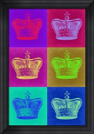 Framed Crown Pop Art 2 Print