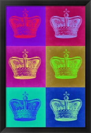 Framed Crown Pop Art 2 Print