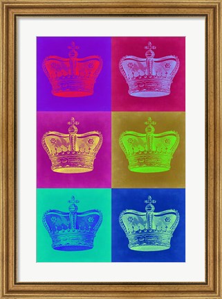 Framed Crown Pop Art 2 Print