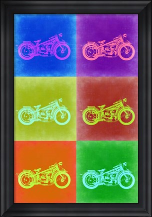 Framed Vintage Bike Pop Art 2 Print