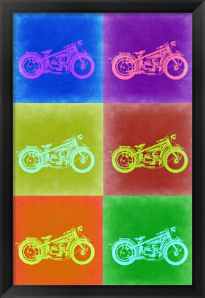 Framed Vintage Bike Pop Art 2 Print