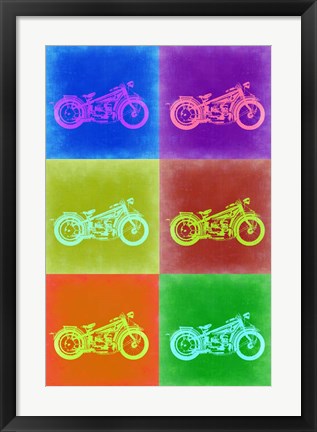 Framed Vintage Bike Pop Art 2 Print