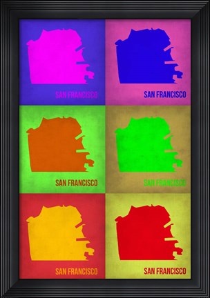 Framed San Francisco Pop Art Map 3 Print