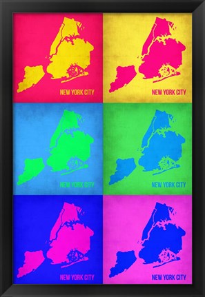 Framed New York City Pop Art Map 3 Print